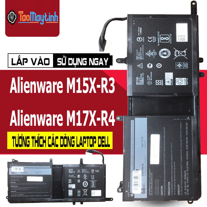 Pin Laptop Dell Alienware M15X-R3 M17X-R4 (68WH - 99WH)