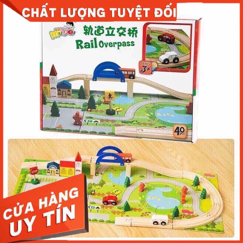 Mô hình Đồ chơi Đoàn Tàu Lượn-Thành Phố bằng gỗ