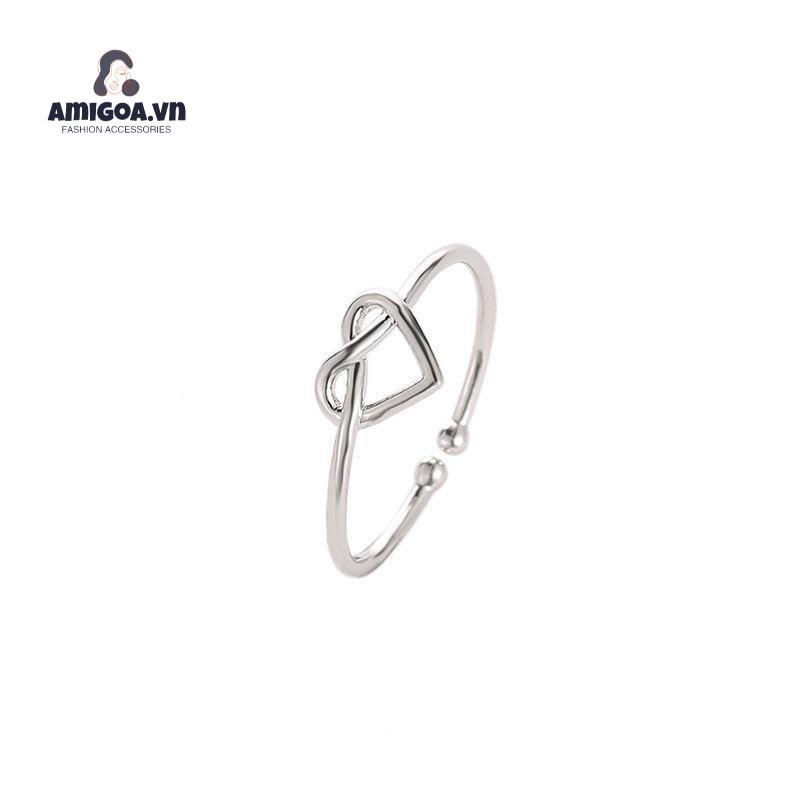Nhẫn Hở Hình Trái Tim Thiết Kế Đơn Giản