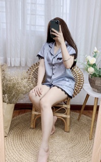 ( FreeSize Lụa ) Đồ Bộ Pijama Lụa Ren Đùi