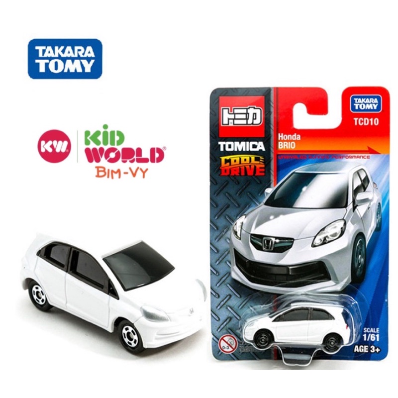 Xe mô hình Tomica Card Cool Drive Honda Brio TCD10. Made in China. Tỷ lệ 1:61.