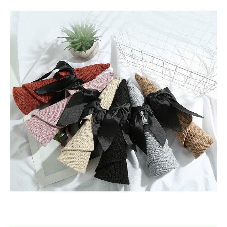 Mũ nón đi biển nữ cói gấp gọn nửa đầu thắt nơ sau phong cách Hàn Quốc