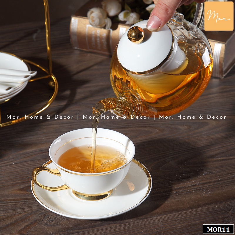 Bộ ấm trà sứ xương cao cấp - MOR10