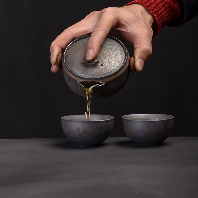 Đồ Đá Trà Nồi Tay Sáng Tạo Bằng Gốm Lớn Đá Cũ Chống Nóng Trà Trà Kung Fu