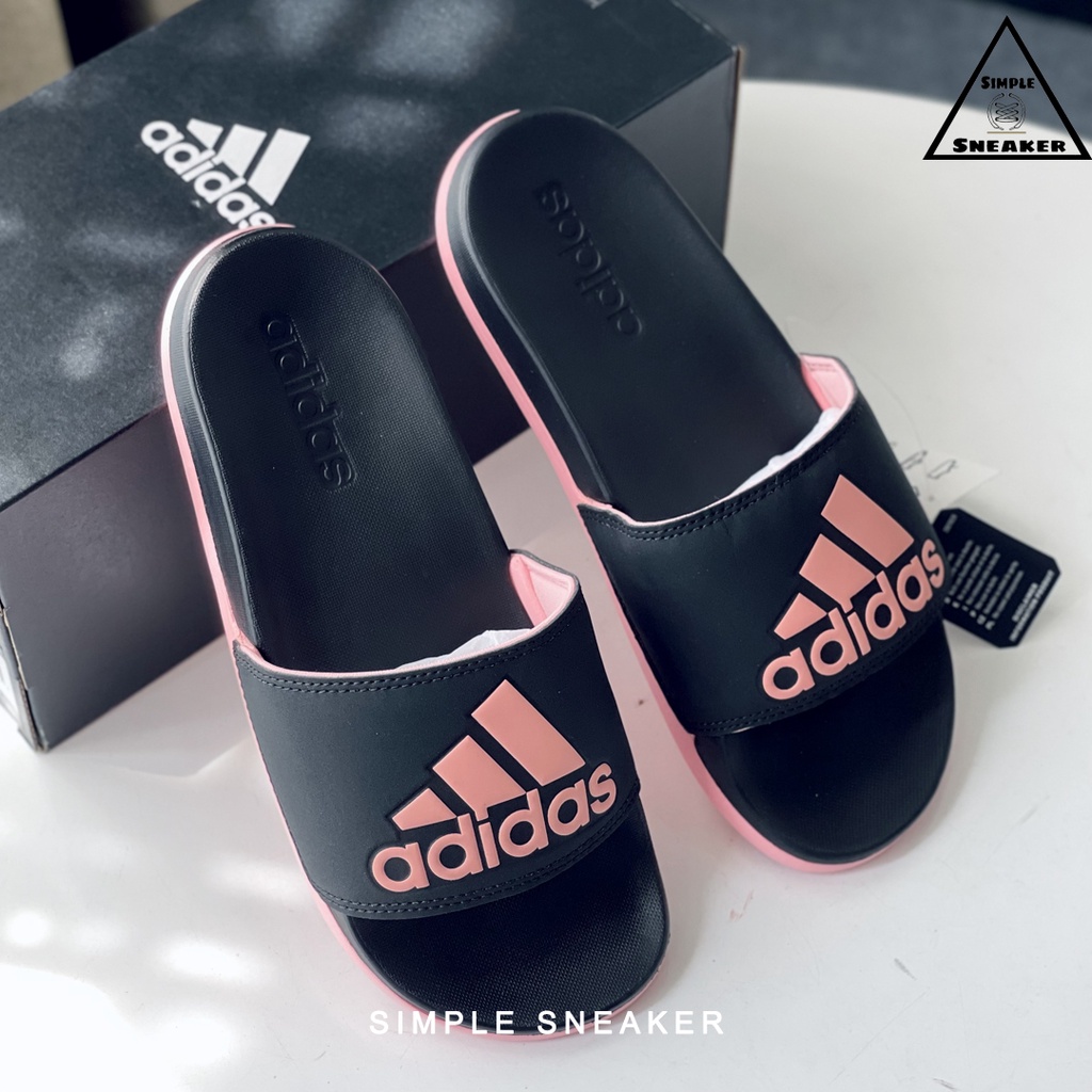 Dép Quai Ngang Adidas Chính Hãng FREESHIPAdidas Adilette Comfort Slides Black Pink- Dép Adidas Nữ Auth- Simple Sneaker