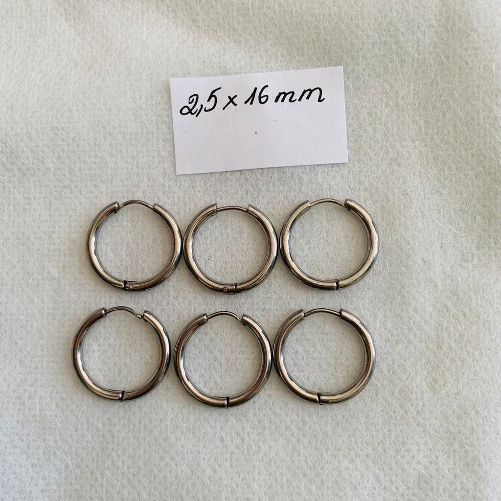 Bông Tai Tròn Bạc S925, Nhiều Size,Khuyên Tai Vòng Tròn Đơn Giản Cho Nam Nữ