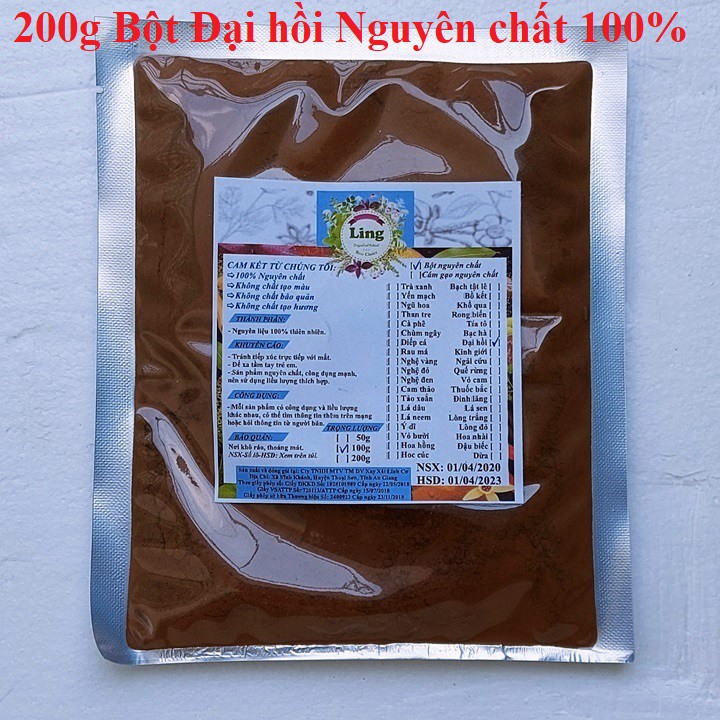 Bột Đại hồi 200g có giấy VSATTP và ĐKKD nguyên chất thiên nhiên 100%