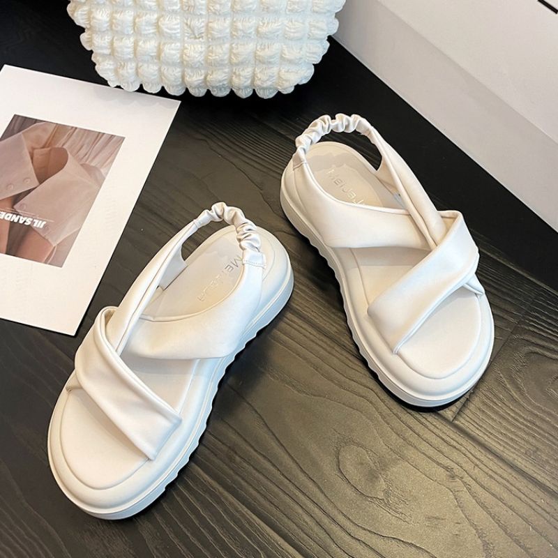 Sandal Nữ Quai Chun Da Mềm Đế Cao 5cm