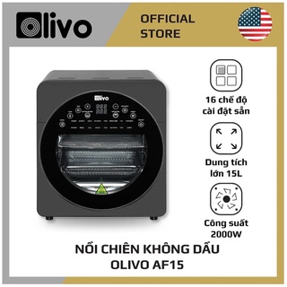 Nồi chiên không dầu olivo af15 - 16 chức năng - dung tích 15l - công suất 2000w - thương hiệu mỹ - hàng chính hãng