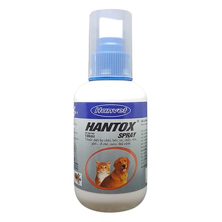 Xịt ve, ghẻ, bọ chét, chấy, rận ở chó mèo, thú cảnh Hantox spray 100ml