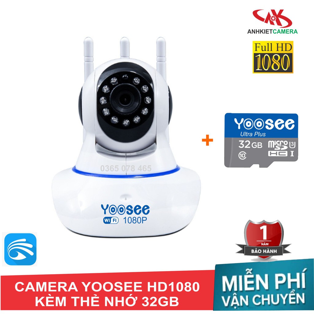Camera Yoosee Full 1080 HD Siêu Nét Kèm Thẻ Nhớ 32GB
