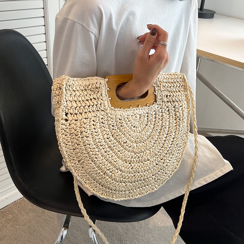 Túi Đeo Vai Đan Rơm Cầm Tay Sức Chứa Lớn Thời Trang Cho Nữ