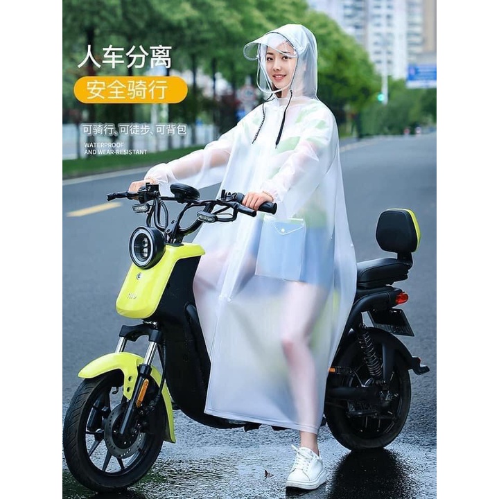 Áo mưa măng tô Hàn Quốc trong suốt thời trang