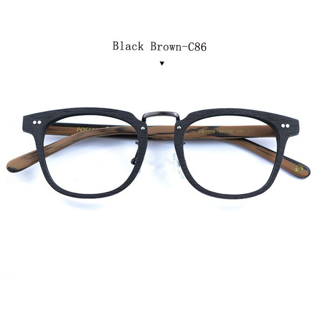 Mắt Kính Gọng Vuông Bằng Gỗ Phong Cách vintage Thời Trang Cho Nam