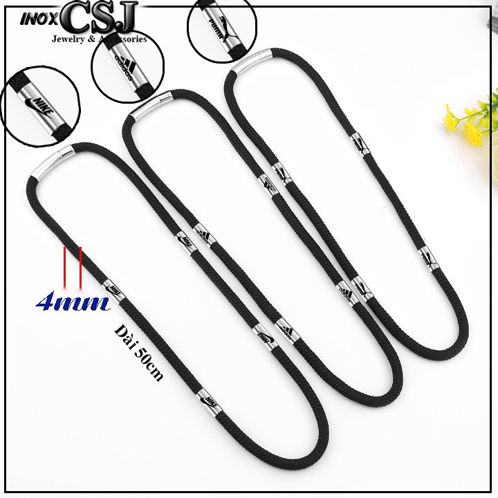Dây chuyền dù Thái bọc khoen inox chạm khắc loại xịn cỡ 4mm siêu đẹp, chuẩn thời trang - Phù hợp cho cả nam và nữ
