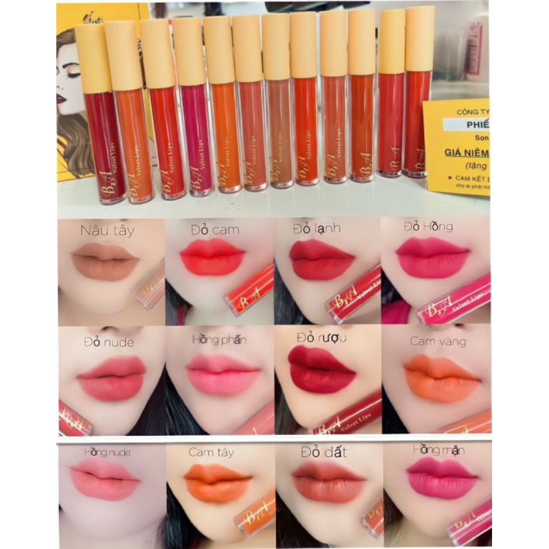 SON B.A [ CAM VÀNG] Son Kem Lì Nắp Vàng Cao Cấp B.A 2021 tặng kèm ủ môi | BigBuy360 - bigbuy360.vn