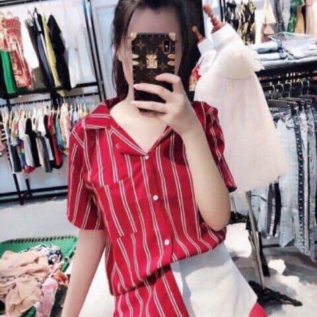 Sơ Mi Kẻ Cổ Ves cộc tay