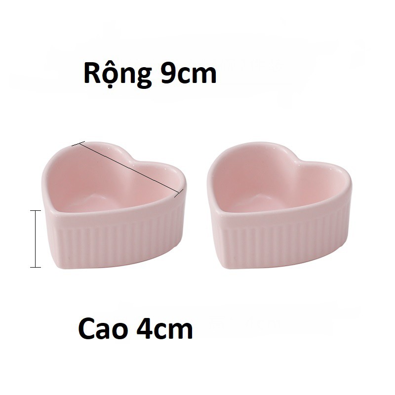 Bát sứ ăn dặm bát sứ ramekin hình trái tim 130ml