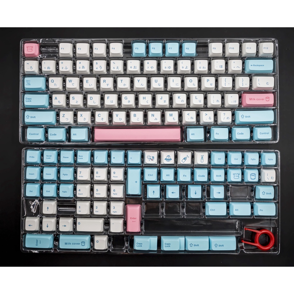 Keycap PBT XDA Retro 9009, Milk Cover, Marshmallow nút bàn phím cơ phù hợp nhiều layout bàn phím cơ bản