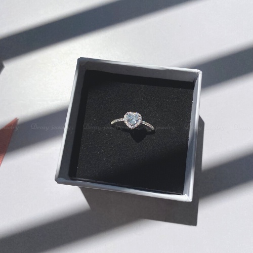 Nhẫn trái tim đính đá, Nhẫn nữ Bạc Ta Nguyên Chất