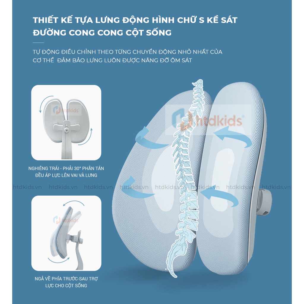 Ghế ngồi học chống gù thông minh phiên bản nâng cấp mới HTDkids
