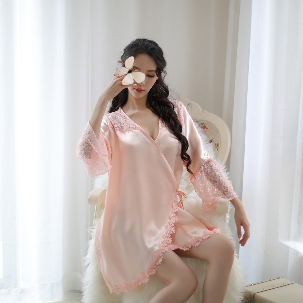 [ Xé Không Rách Nha hii] Áo choàng ngủ gợi cảm chất cao cấp mềm mịn A615-áo choàng ngủ phi lụa