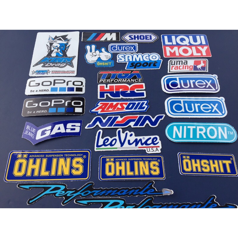 Trọn bộ 24 logo xanh, hình dán chống nước. Sticker decal trang trí siêu dính