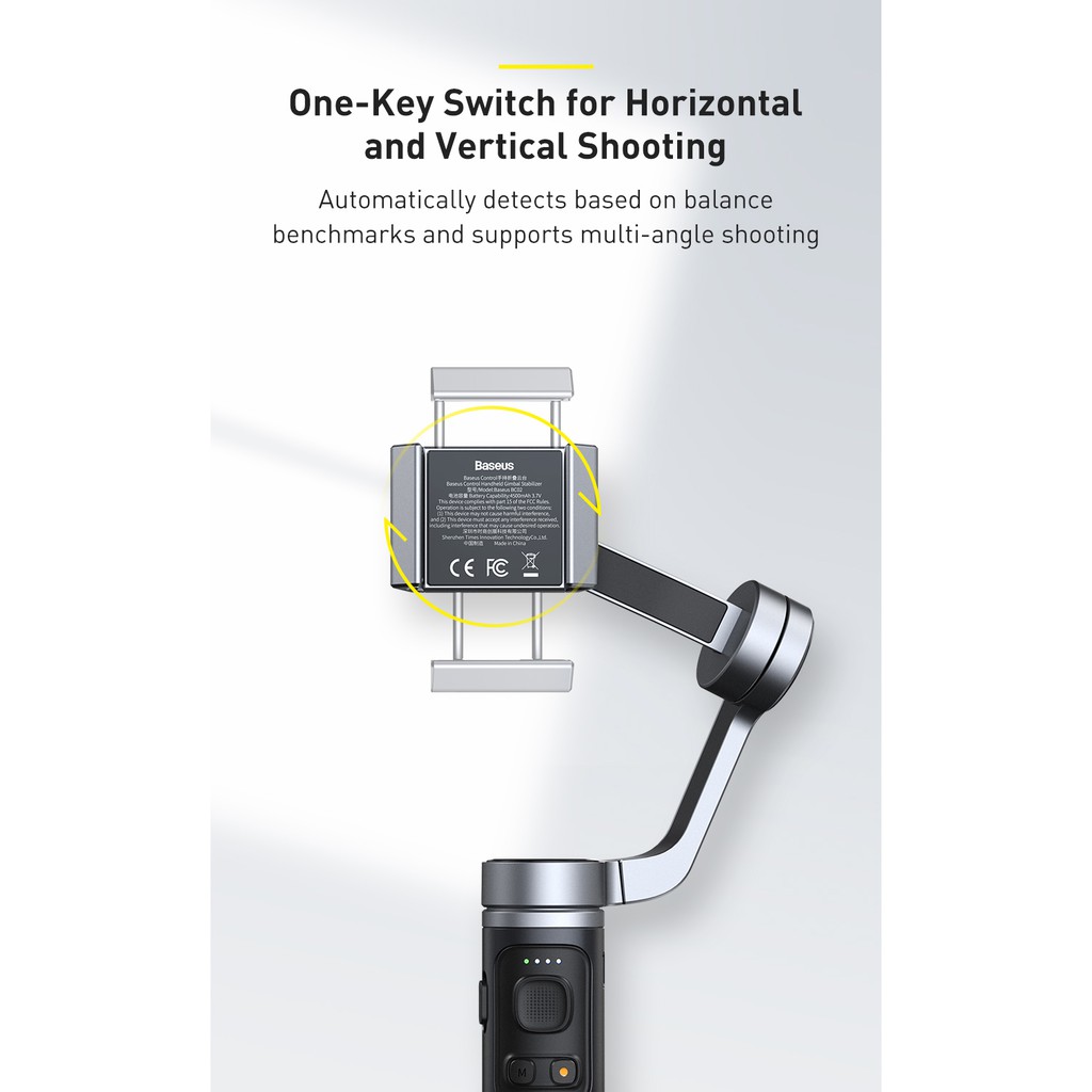 Tay cầm chống rung đa năng cho điện thoại máy ảnh Baseus BC02 Control Smartphone Handheld Folding Gimbal Stabilizer | BigBuy360 - bigbuy360.vn
