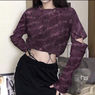 [CÓ ẢNH THẬT] Áo Croptop Loang Hở Tay- LOLIPOP