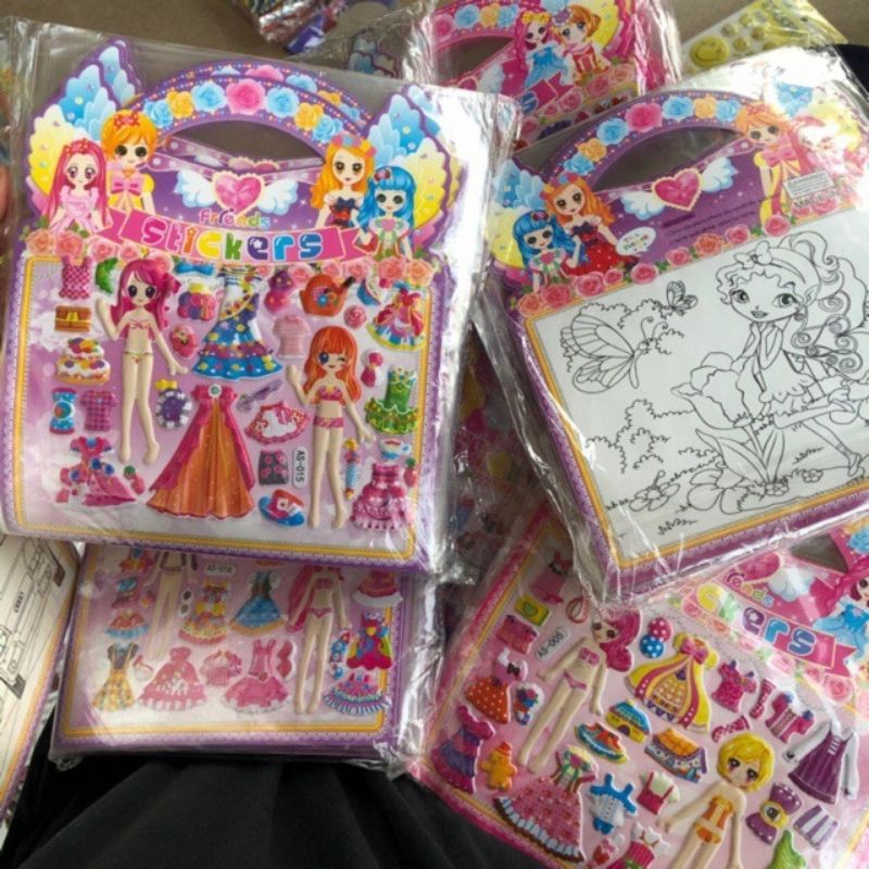 Hình Dán Nổi 3D Thời Trang Kèm Tô Màu Mặt Sau