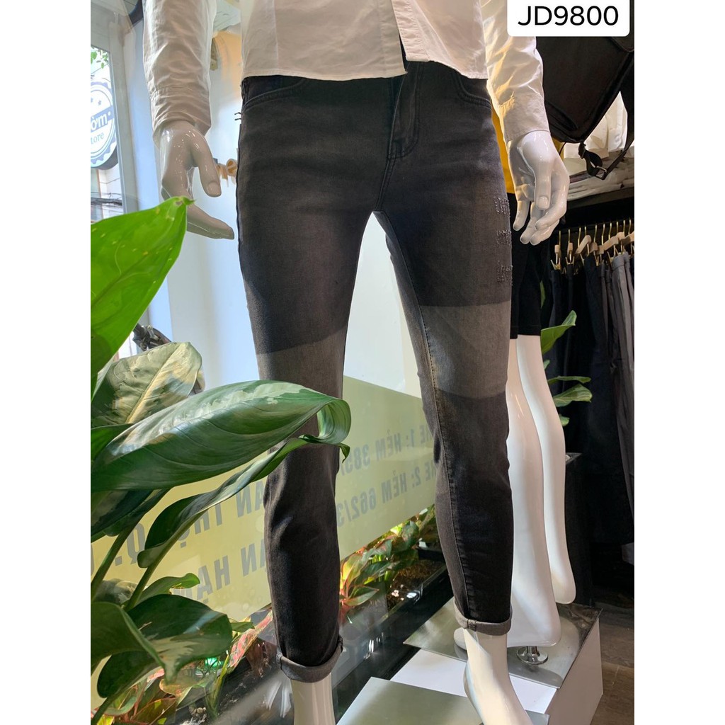 Quần jean nam đen trơn chất bò co dãn cao cấp giá rẻ AHFASHION | BigBuy360 - bigbuy360.vn