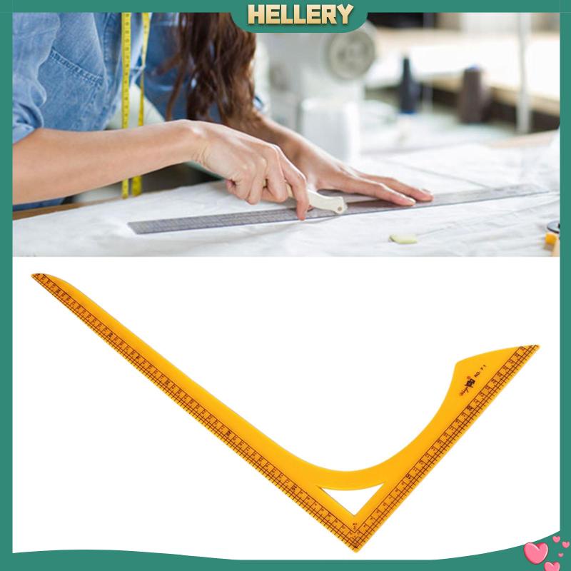 Thước Nhựa Hình Chữ L Màu Nâu Dùng Cắt May Vá Tiện Dụng