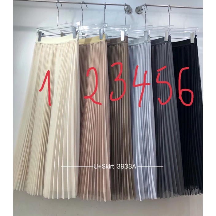 Chân váy voan dài xếp ly hàng QCL1