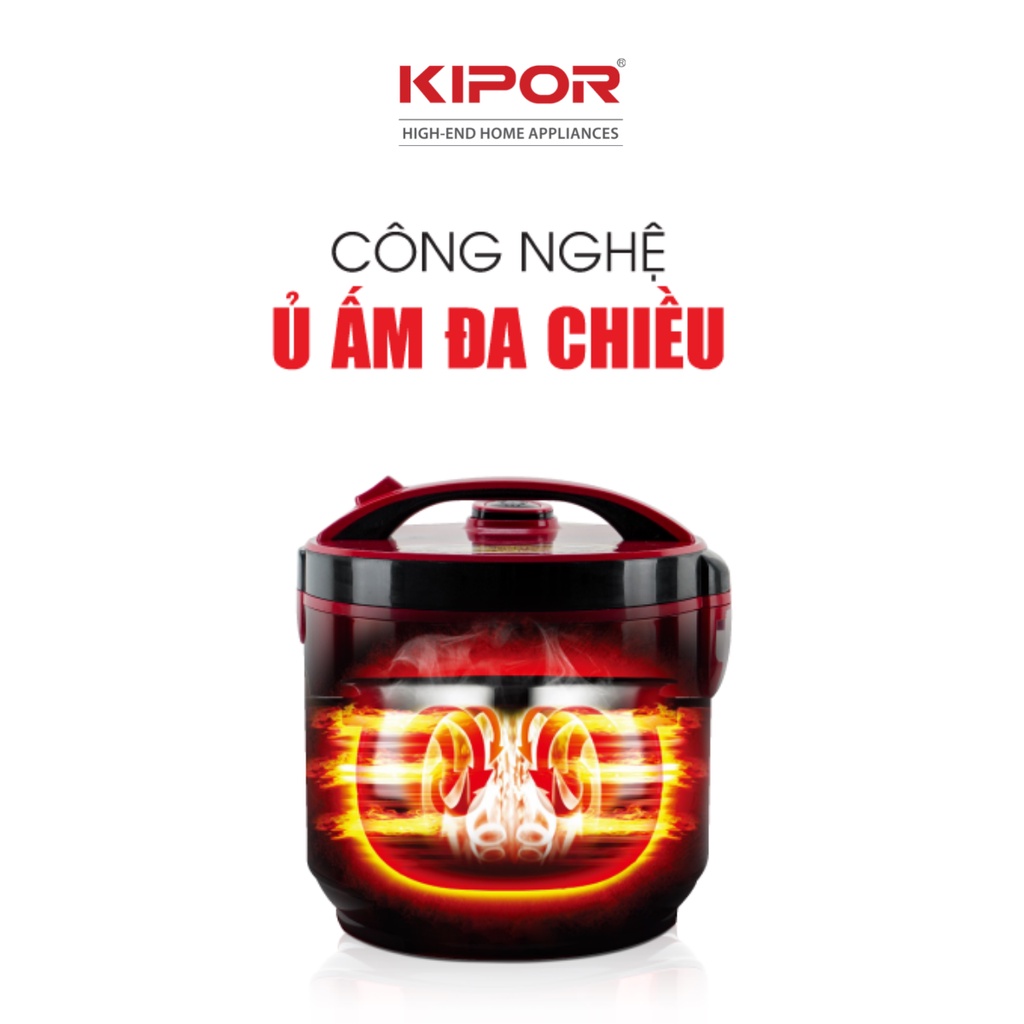 Nồi cơm điện KIPOR KP-N55918-1.8L-Lòng nồi niêu chống dính CERAMIC chống trầy xước dầy 3mm-Bảo hành tại nhà 12 tháng