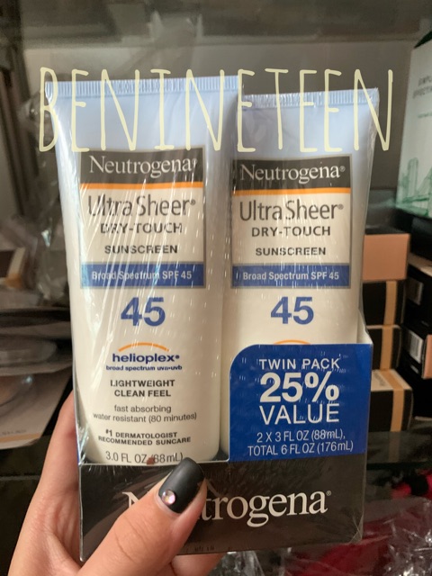 [THANH LÝ] Kem Chống Nắng Toàn Thân Neutrogena Ultra Sheer Dry-Touch Sunscreen SPF 45 Không Gây Bóng Nhờn [BeNineteen]