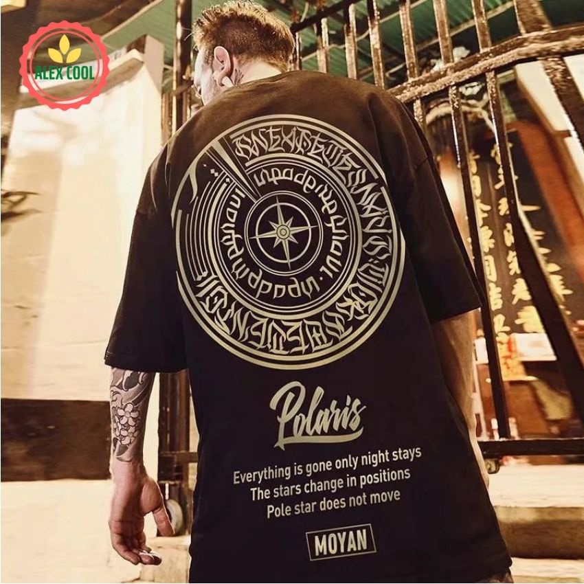 Áo thun nam nữ áo phông nam tay ngắn cổ tròn chất cotton co giãn 4 chiều hình la bàn alex cool