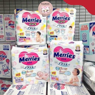 Bỉm Dán Merries Đủ Size, Hàng Nội Địa Nhật, Cộng Thêm Miếng, Size NB96/S88/M68/M64/L50/XL/XXL