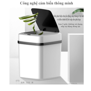 THÙNG RÁC THÔNG MINH CẢM BIẾN ĐÓNG MỞ TỰ ĐỘNG KÈM PIN VÀ DÂY XẠC