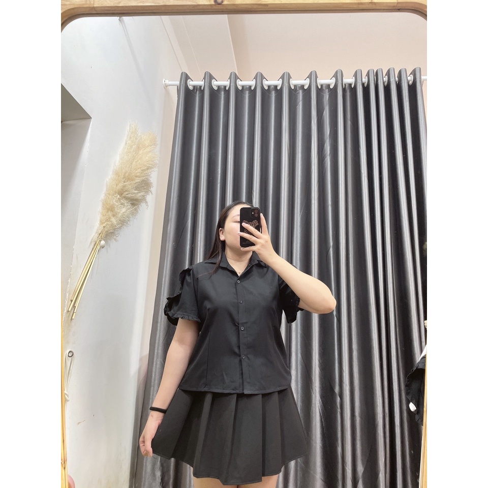 Áo Sơ Mi Kiểu Bigsize Tay Búp Dễ Thương, Sơ Mi Công Sở Lên Phom Cực Xinh MÃ SM BÚP