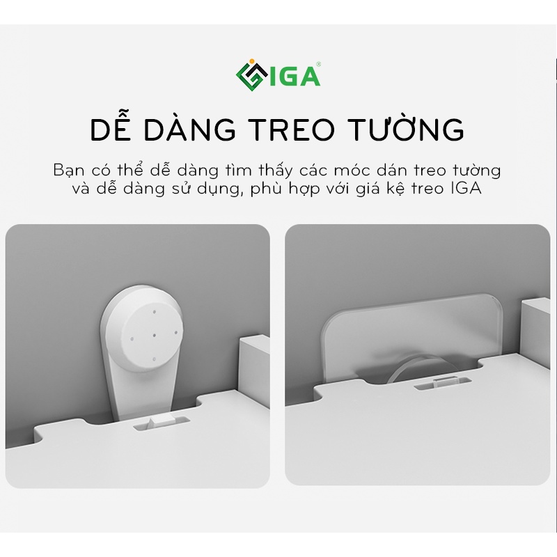 Bộ kệ định tuyến wifi treo tường 2 tầng, kệ treo đầu thu để remote decor phòng khách thương hiệu IGA- IG407