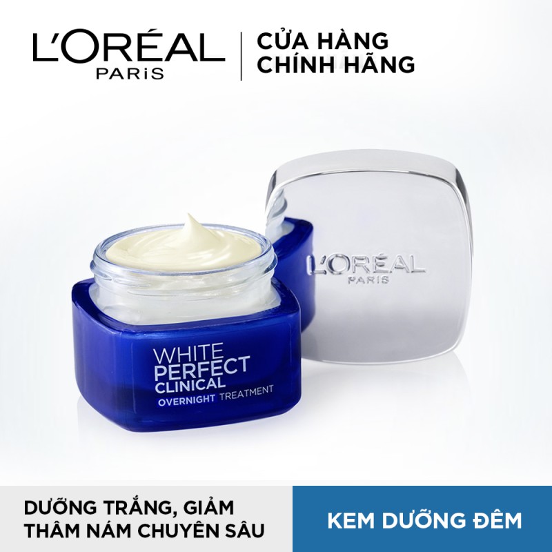 Bộ đôi kem dưỡng làm sáng da giảm thâm nám ngày và đêm L'Oreal Paris White Perfect Clinical 50mlx2 | BigBuy360 - bigbuy360.vn