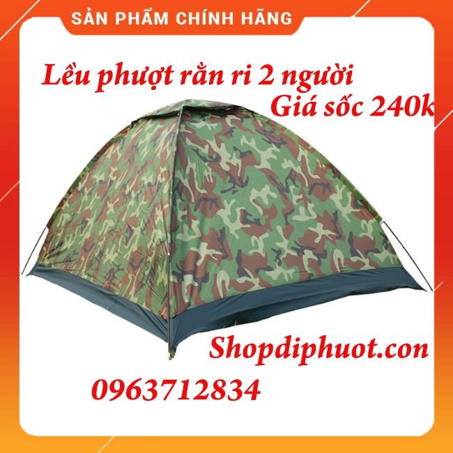 Lều cắm trại 3 người 1 lớp rằn ri giá rẻ chỉ 240k – lều phượt chất lượng – không thấm nước