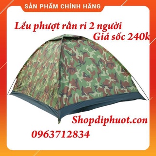 Lều cắm trại 3 người 1 lớp rằn ri giá rẻ chỉ 240k – lều phượt chất lượng – không thấm nước