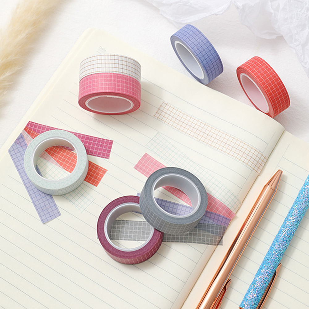 Cuộn Băng Dính Washi 10m Họa Tiết Caro Trang Trí