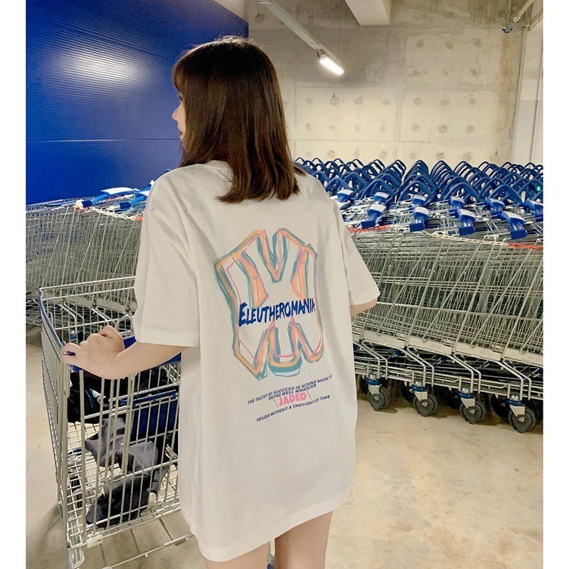 Áo thun NRVP tay ngắn in họa tiết phong cách Hàn Quốc thời trang mùa hè dành cho nam và nữ oversize