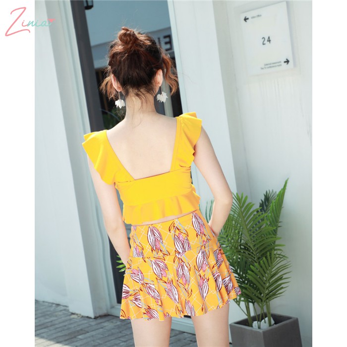 Đồ Bơi Bikini 2 Mảnh Đi Biển, Áo Croptop Có Đệm Ngực, Quần Váy Xòe Cực Xinh B119 ZINIA | BigBuy360 - bigbuy360.vn