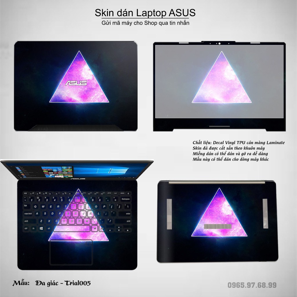 Skin dán Laptop Asus in hình Đa giác (inbox mã máy cho Shop)