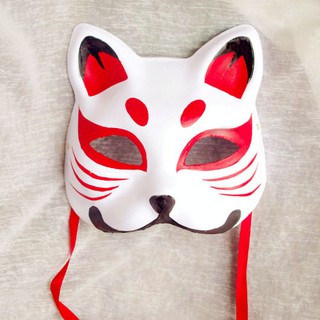 [100% vẽ tay thủ công]  Mặt nạ mèo vẽ_04 (Mask fox/cat-cosplay)
