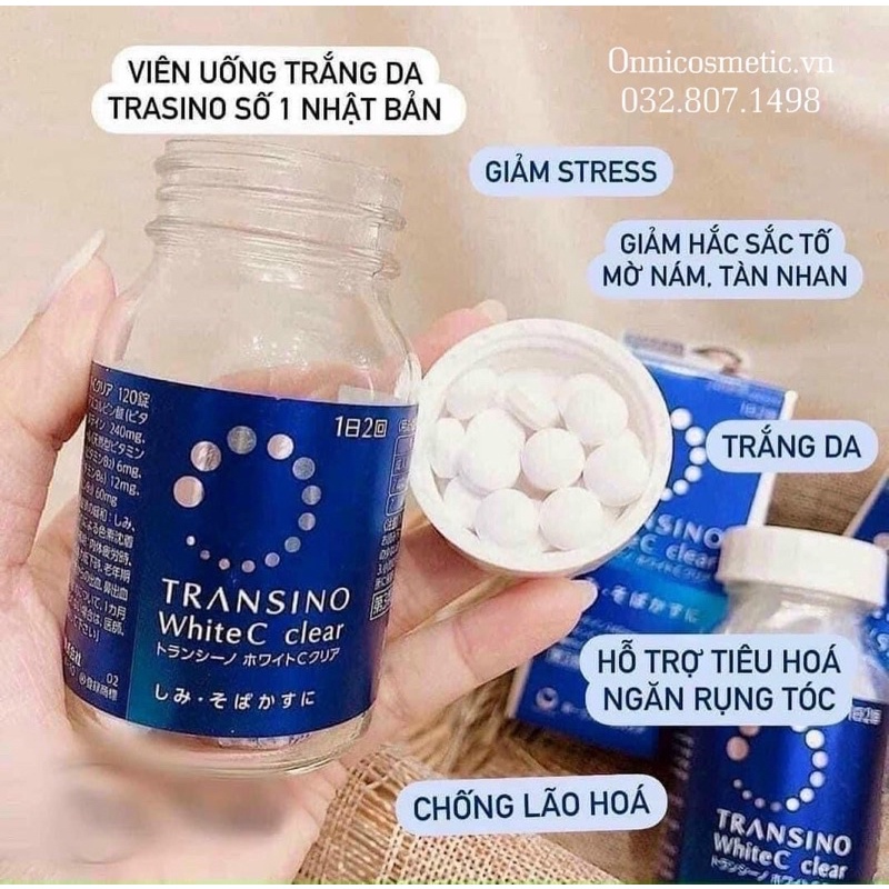 Viên uống trắng da Transino Nhật Bản 120 viên