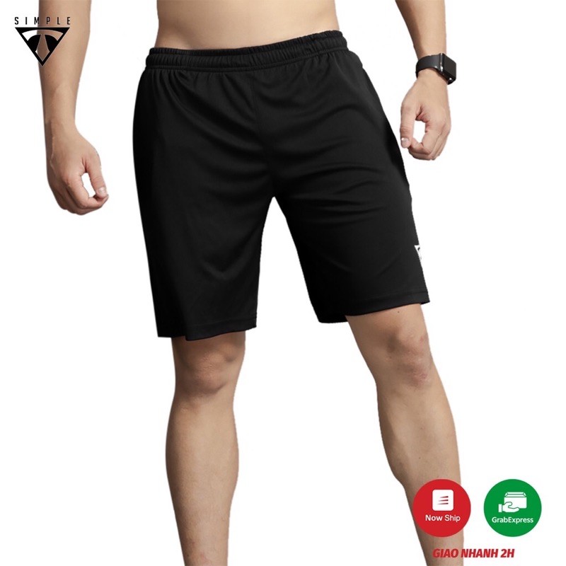 Quần short nam gió dù, quần thể thao nam có tui khoa lô gô tam giác